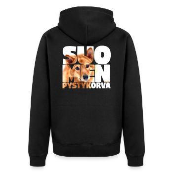 NASSU SPK 00 - Unisex Premium Bio Zip Hoodie - Schwarz - Hinten - Nico (187cm)