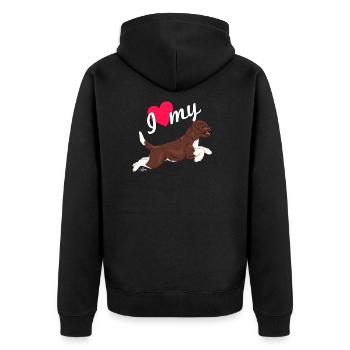 lagottolove2 - Veste à capuche bio Premium Unisexe - noir - Dos - Nico (187cm)
