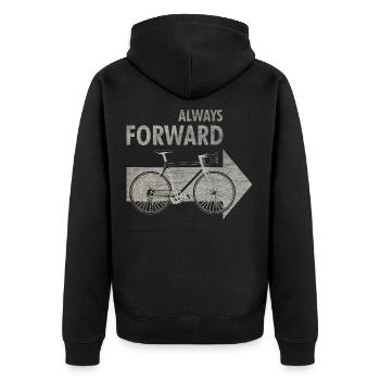 Fahrrad Radfahrer Fahrradfahren Bike Rad Geschenk - Unisex Premium Bio Zip Hoodie - Schwarz - Hinten - Nico (187cm)