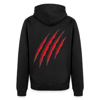 La griffe rouge - Veste à capuche bio Premium Unisexe - noir - Dos - Nico (187cm)