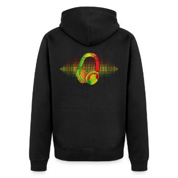 Reggae Musique Afrique Jamaica Rastafari - Veste à capuche bio Premium Unisexe - noir - Dos - Nico (187cm)