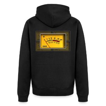 Amateurfunk Radio SWR-Meter - Unisex Premium Bio Zip Hoodie - Schwarz - Hinten - Nico (187cm)
