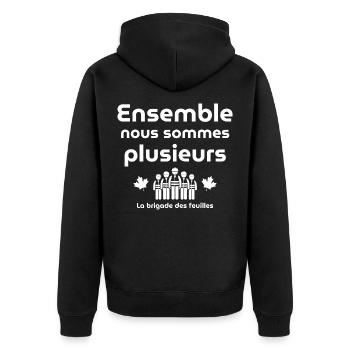 agent d'entretien, voirie, les municipaux - Veste à capuche bio Premium Unisexe - noir - Dos - Nico (187cm)