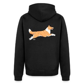 pkcollietan - Unisex Premium Bio Zip Hoodie - Schwarz - Hinten - Nico (187cm)