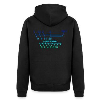 Amateur Radio Radio SWR-Meter - Unisex Premium Organic Zip Hoodie - black - Back - Nico (187cm)
