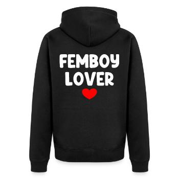 Amant de Femboy - Veste à capuche bio Premium Unisexe - noir - Dos - Nico (187cm)