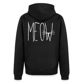 Meow shirt - Unisex Premium Organic Zip Hoodie - black - Back - Nico (187cm)