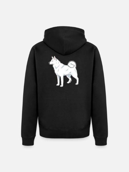 Weißes schwedisches Rotwild - Unisex Premium Bio Zip Hoodie - Schwarz