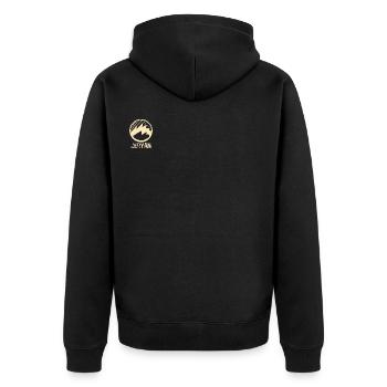 Jeryan Design avec la montagne - Veste à capuche bio Premium Unisexe - noir - Dos - Nico (187cm)