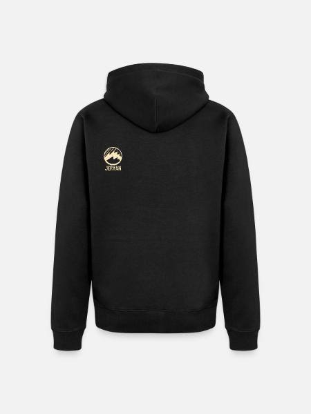 Jeryan Design with Mountain - Unisex Premium Organic Zip Hoodie - black