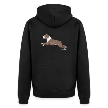 perrovain4 - Unisex Premium Bio Zip Hoodie - Schwarz - Hinten - Nico (187cm)