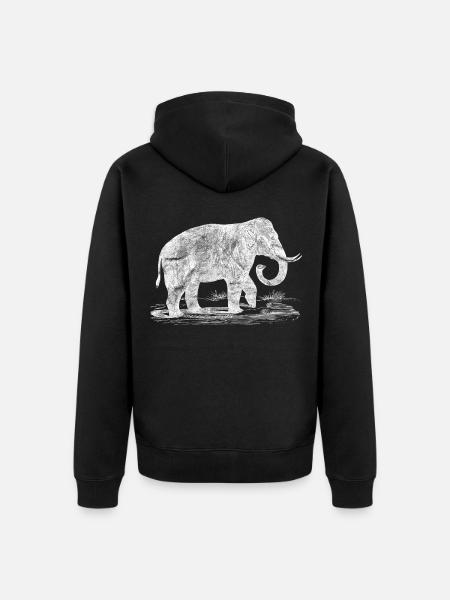 Éléphant - Veste à capuche bio Premium Unisexe - noir