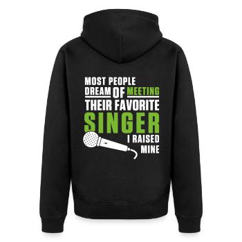 Singer Parent - Unisex Premium Organic Zip Hoodie - black - Back - Nico (187cm)