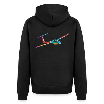 Planeur pilote - Veste à capuche bio Premium Unisexe - noir - Dos - Nico (187cm)
