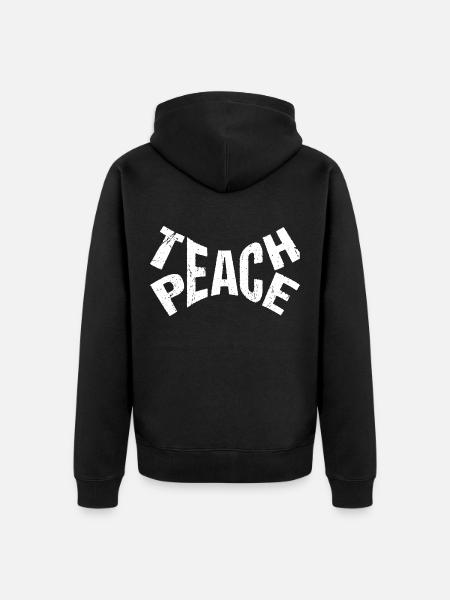 Teach Peace - Unisex Premium Organic Zip Hoodie - black