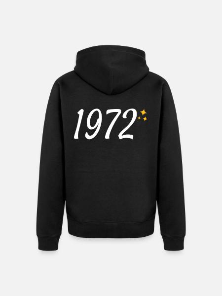 1972 - Unisex Premium Organic Zip Hoodie - black