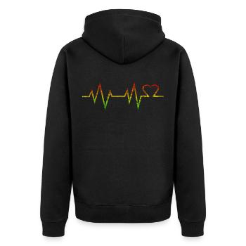 Reggae Musique Afrique Jamaica Rastafari - Veste à capuche bio Premium Unisexe - noir - Dos - Nico (187cm)