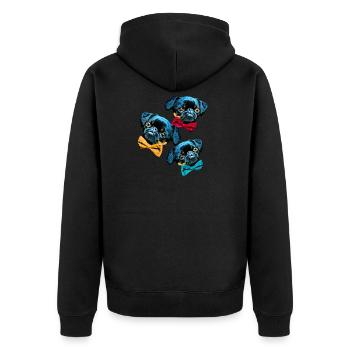 brababa - Unisex Premium Bio Zip Hoodie - Schwarz - Hinten - Nico (187cm)