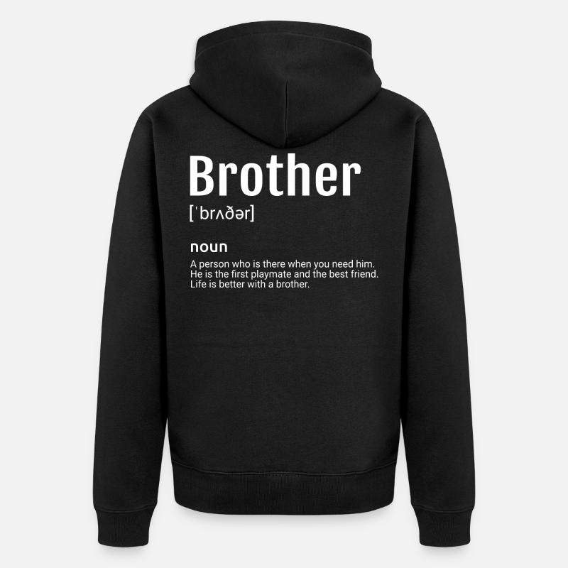 Bruder Definition - Unisex Premium Bio Zip Hoodie - Schwarz
