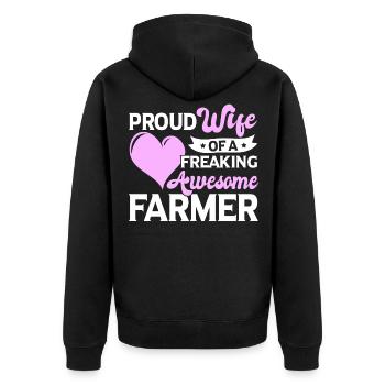 Agriculture Agriculture Agriculture Femme de l’agriculteur - Veste à capuche bio Premium Unisexe - noir - Dos - Nico (187cm)