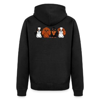 Cavalier King Charles Quartet - Veste à capuche bio Premium Unisexe - noir - Dos - Nico (187cm)