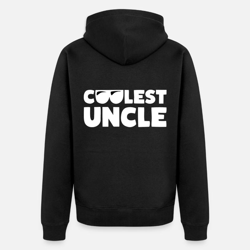 COOLEST UNCLE - Unisex Premium Bio Zip Hoodie - Schwarz