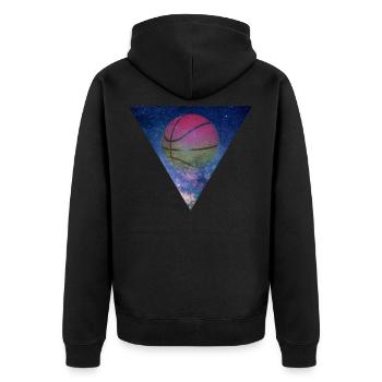 GALAXY BASKET-BALL CADEAU BALLER - Veste à capuche bio Premium Unisexe - noir - Dos - Nico (187cm)