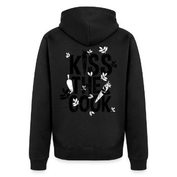 COOK KISS - Faire cuire et cuire au four avec du poison chemise d'amour - Veste à capuche bio Premium Unisexe - noir - Dos - Nico (187cm)