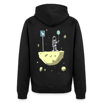 Next stop: Planet Earth - Unisex Premium Organic Zip Hoodie - black - Back - Nico (187cm)