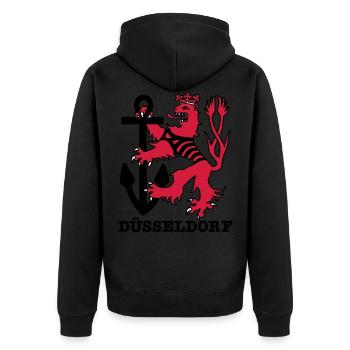 Düsseldorf Düsseldorf Düsseldorf loewe marin - Veste à capuche bio Premium Unisexe - noir - Dos - Nico (187cm)