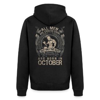 Les hommes sont les meilleurs sont nés en Octobre - Veste à capuche bio Premium Unisexe - noir - Dos - Nico (187cm)