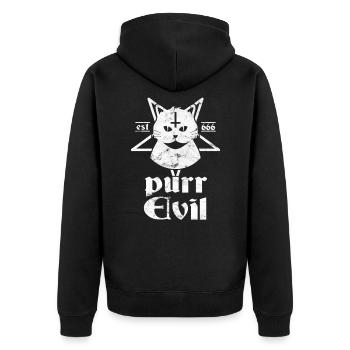 Satanic Cat Purr Mal Pentagramme 666 athée - Veste à capuche bio Premium Unisexe - noir - Dos - Nico (187cm)