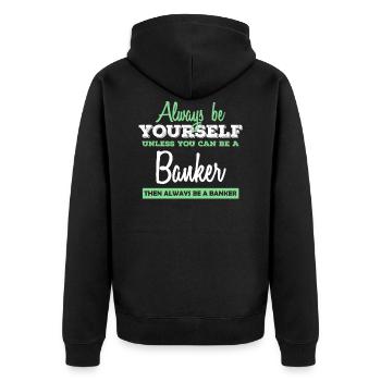 Banque Banker Banker Banker Bank Idée cadeau - Veste à capuche bio Premium Unisexe - noir - Dos - Nico (187cm)