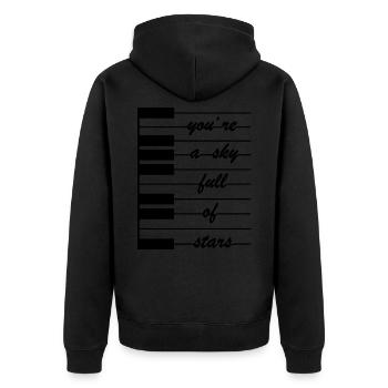 You're a sky full of stars I Musik Liebes Sterne - Unisex Premium Bio Zip Hoodie - Schwarz - Hinten - Nico (187cm)