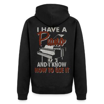 piano - Veste à capuche bio Premium Unisexe - noir - Dos - Nico (187cm)