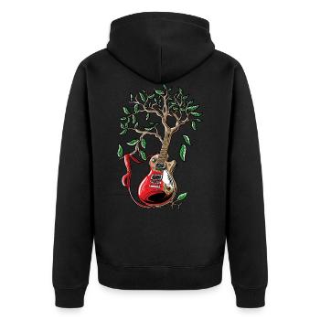 Chemise de musique de guitare Guitare de joueur d'aquarelle - Veste à capuche bio Premium Unisexe - noir - Dos - Nico (187cm)