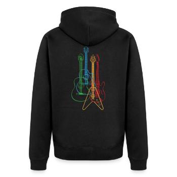 Chemise de guitare classique électrique acoustique colorée - Veste à capuche bio Premium Unisexe - noir - Dos - Nico (187cm)
