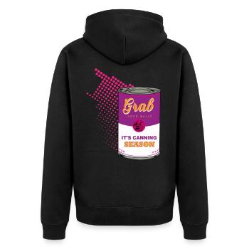 Ergreifen Sie Ihre Bälle Es ist einmachender Jahreszeithemdlandwirt - Unisex Premium Bio Zip Hoodie - Schwarz - Hinten - Nico (187cm)