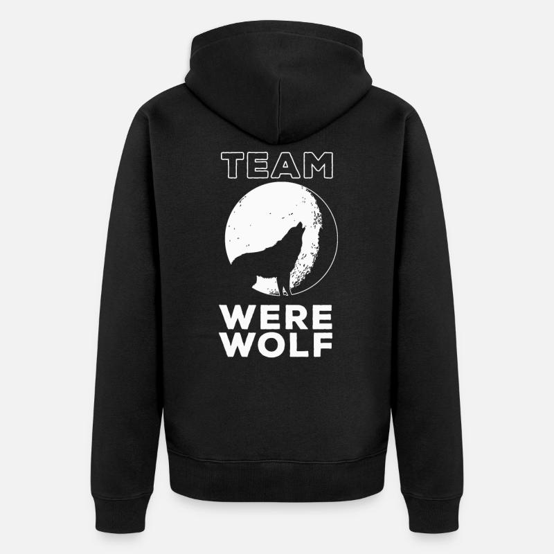 Cadeau d'équipe loup-garou - Veste à capuche bio Premium Unisexe - noir