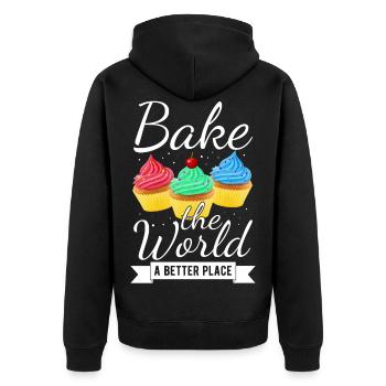 Cupcake Muffin Gâteau à la confiserie - Veste à capuche bio Premium Unisexe - noir - Dos - Nico (187cm)