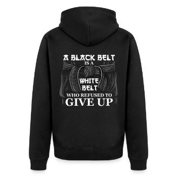 Arts martiens une ceinture noire est une ceinture blanche karaté - Veste à capuche bio Premium Unisexe - noir - Dos - Nico (187cm)