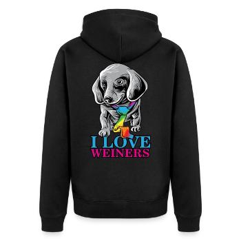 Ich liebe weinigs Stolz LGBTQ März Homosexuell LGBTQ Shirt - Unisex Premium Bio Zip Hoodie - Schwarz - Hinten - Nico (187cm)