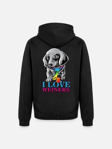 J'aime weiners fier LGBTQ mars gay chemise LGBTQ - Veste à capuche bio Premium Unisexe - noir