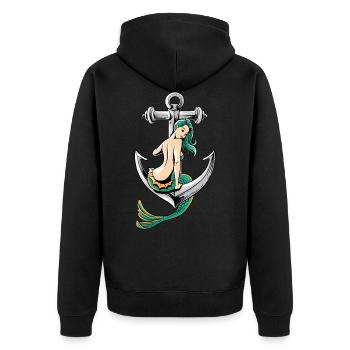 Sirem école ancre marin fille pirate t shirt - Veste à capuche bio Premium Unisexe - noir - Dos - Nico (187cm)