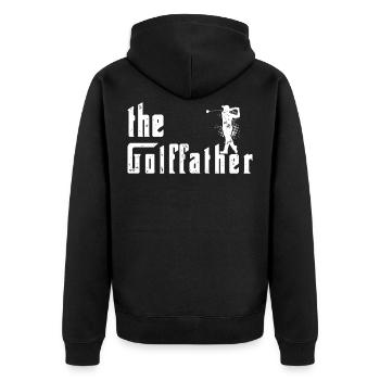 Der Golfvater Golf Vater lustige Golf Tshirt - Unisex Premium Bio Zip Hoodie - Schwarz - Hinten - Nico (187cm)