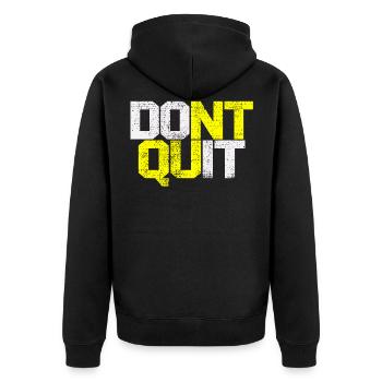 Gym Fitness Bidybuildung - Unisex Premium Organic Zip Hoodie - black - Back - Nico (187cm)
