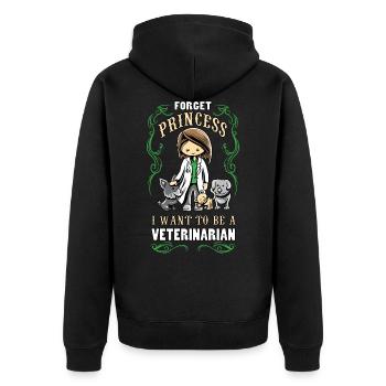 forget princess i want to be a veterinarian shirt - Unisex Premium Organic Zip Hoodie - black - Back - Nico (187cm)