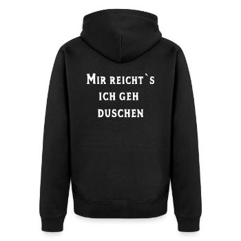 I'm ready for a shower - Unisex Premium Organic Zip Hoodie - black - Back - Nico (187cm)