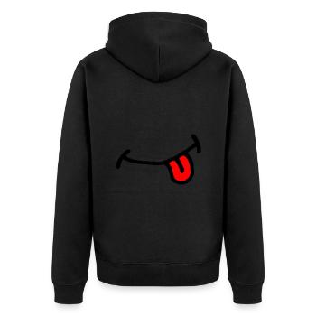 Comic-Mund, Zunge - Unisex Premium Bio Zip Hoodie - Schwarz - Hinten - Nico (187cm)