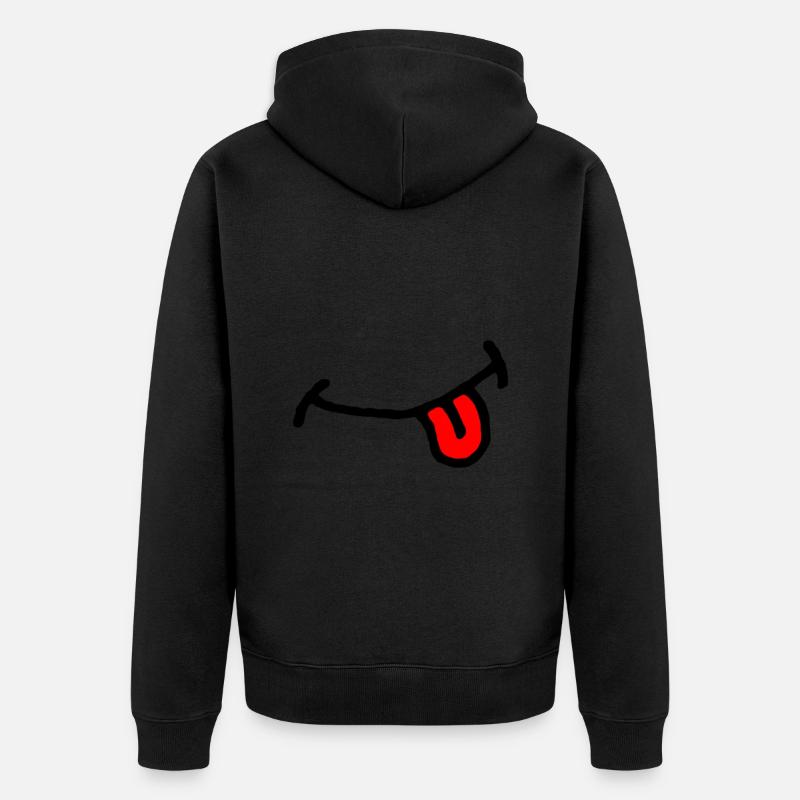 Bande dessinée bouche, langue - Veste à capuche bio Premium Unisexe - noir